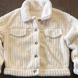 Cozy Cream Teddy Jacket for Women -Size Large